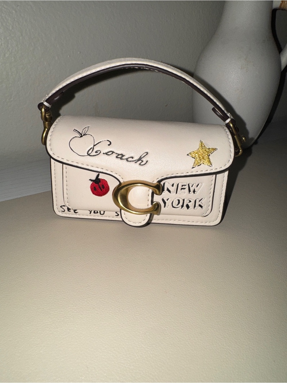 NWT Coach sketch print tabby 12 in chalk